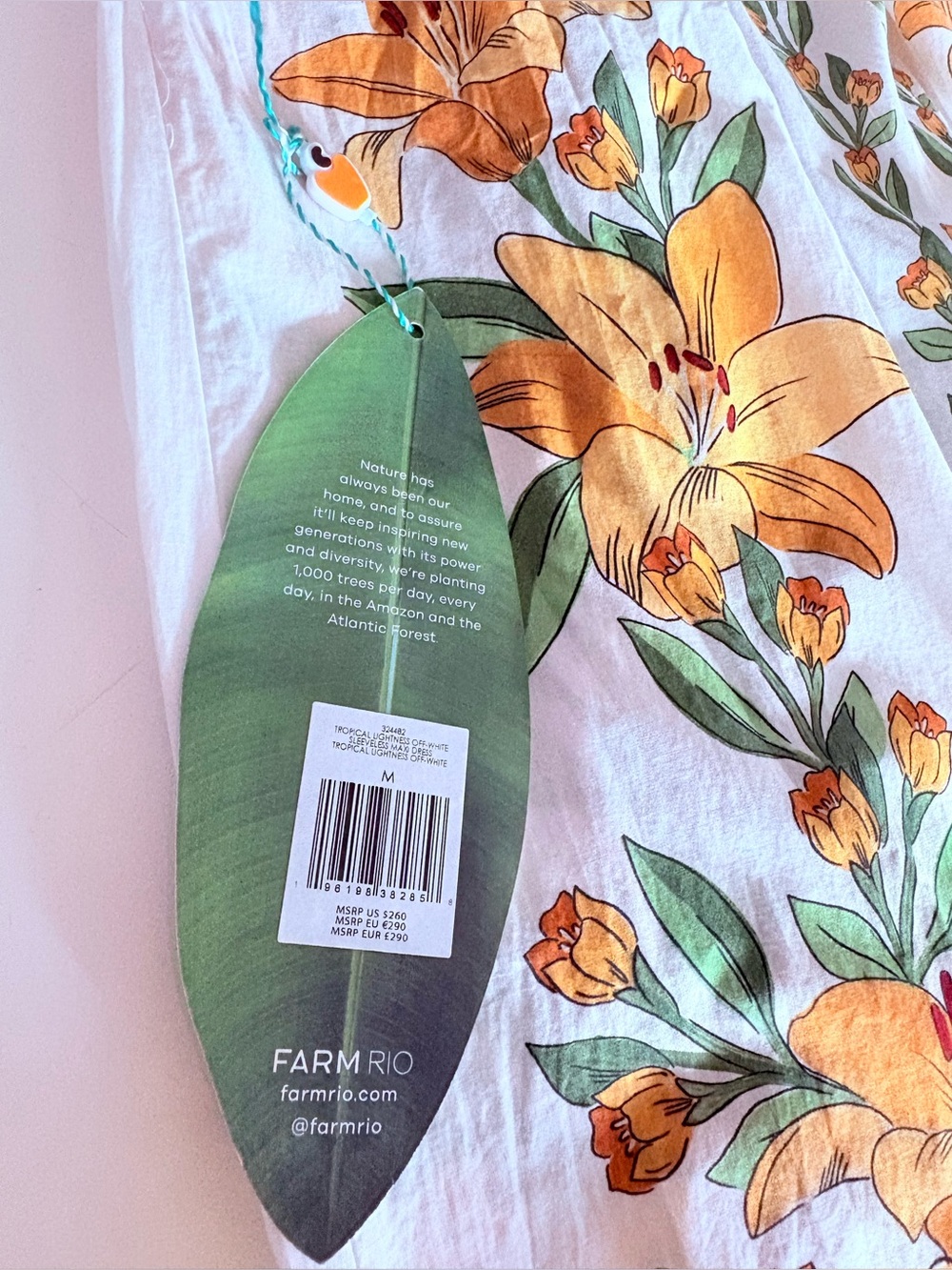 FARM Rio White Dress with Orange Floral Print - Picture 10 of 15